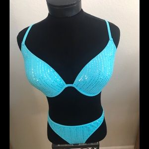 NWOT BEAUTIQUE SZ10 Aqua BIKINI